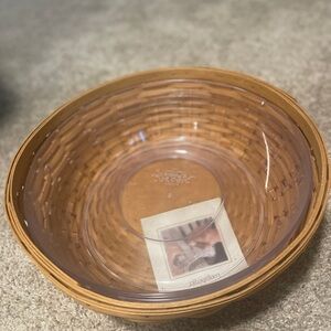 Longaberger 2005 WB Warm Brown SERVE - AROUND Basket with Plastic PROTECTOR